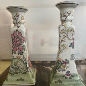 Floral Ceramic Candle Holders